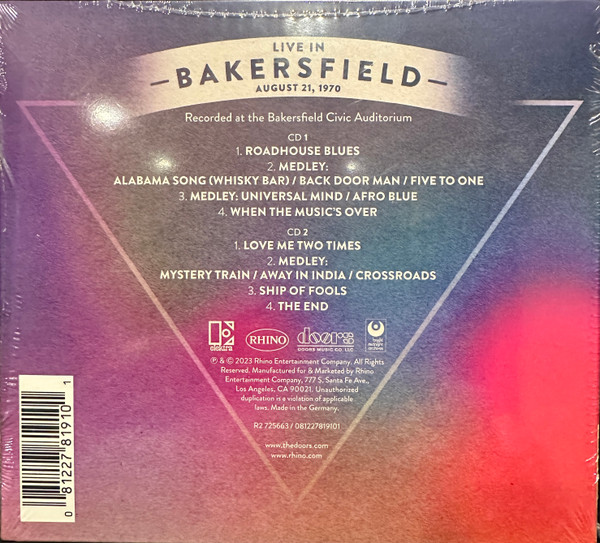 DOORS - LIVE IN BAKERSFIELD 1970 RSD BLACK FRIDAY 2023 CD2 - Slika 2