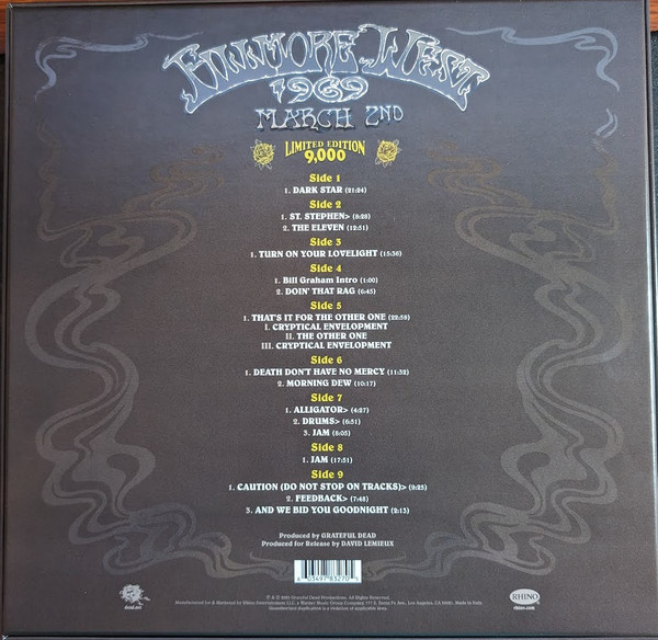 GRATEFUL DEAD - FILMORE WEST 1969,MARCH 2nd RSD BLACK FRIDAY 2023 LP5 - Slika 2