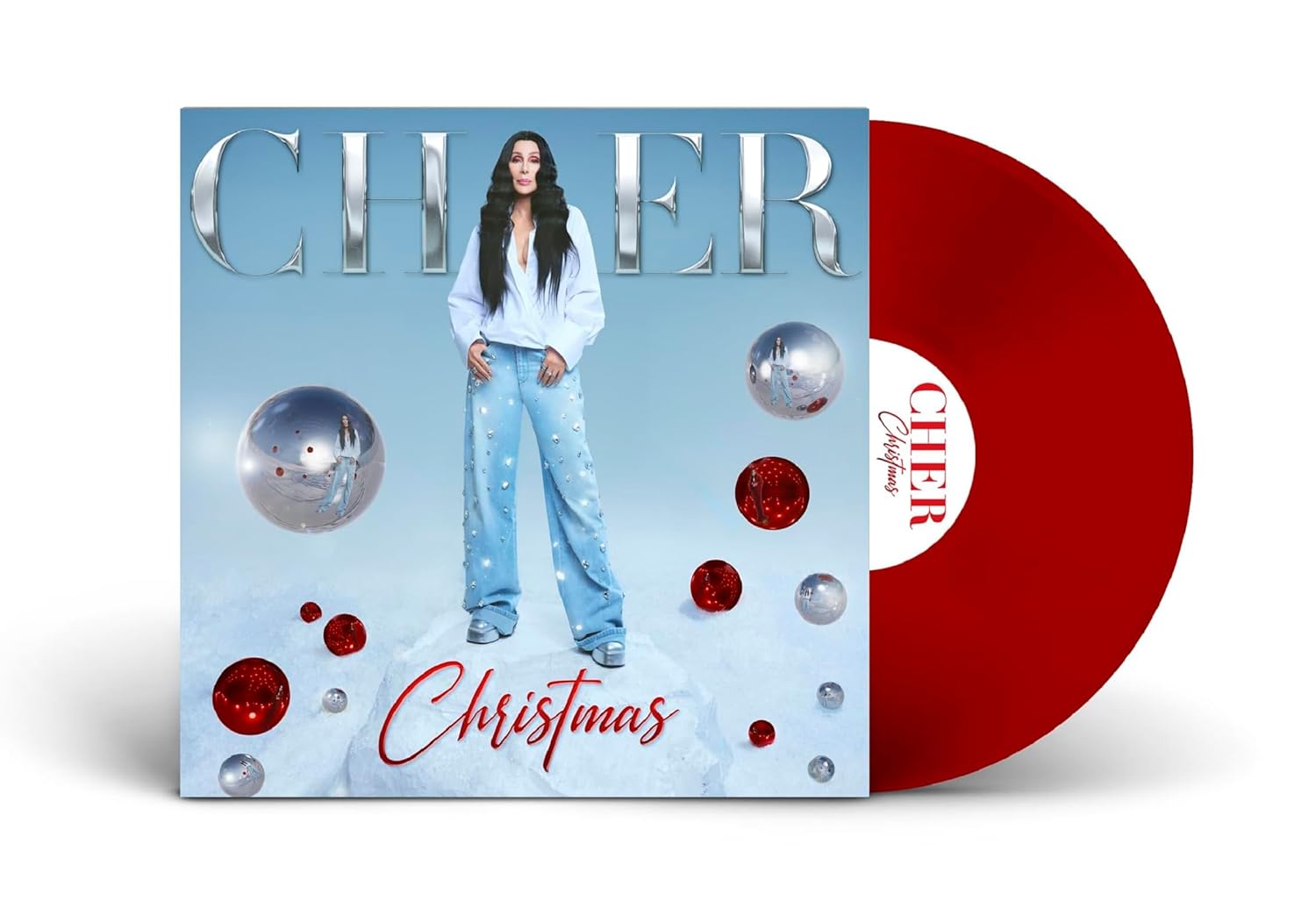 CHER - CHRISTMAS ruby red vinyl LP