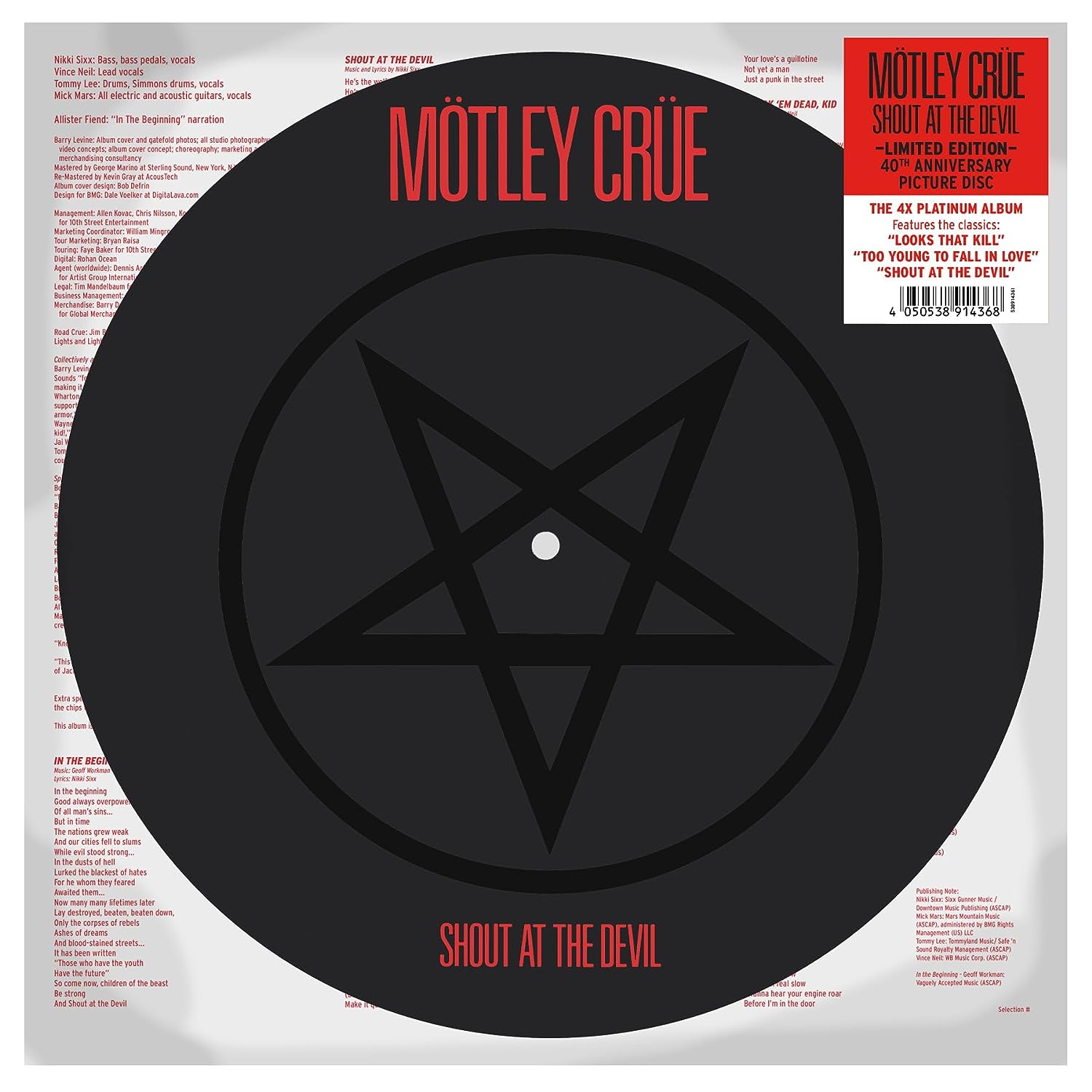 MOTLEY CRUE - SHOUT AT THE DEVIL picture disc LP