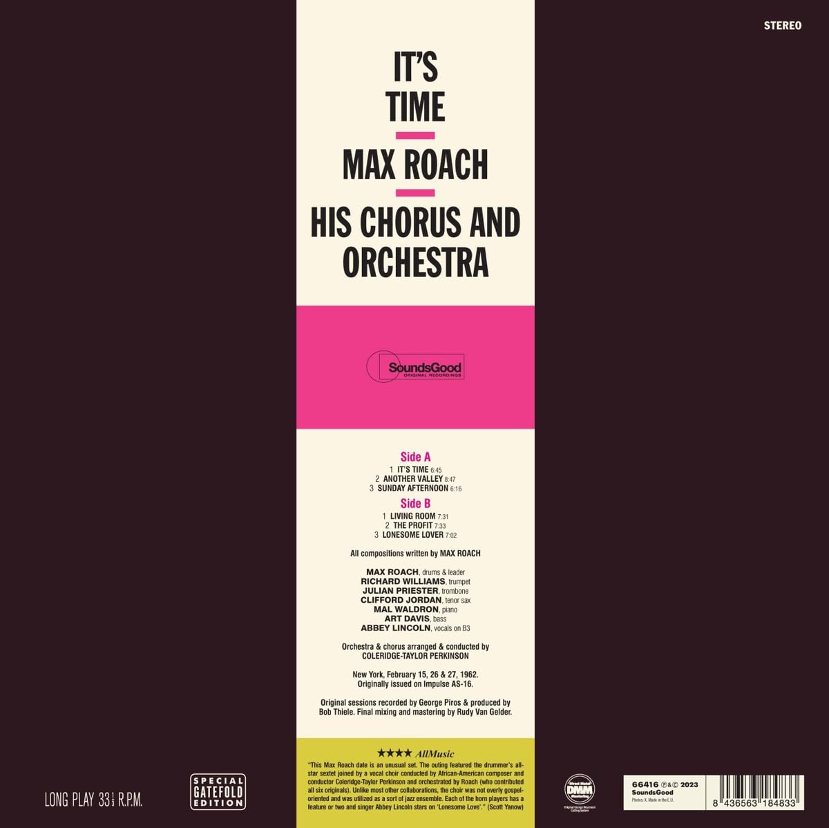 ROACH MAX - IT'S TIME LP - Slika 2