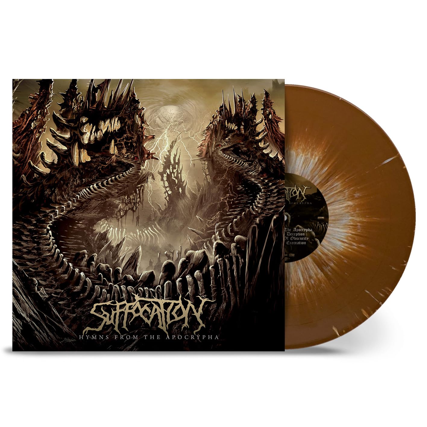SUFFOCATION - HYMNS FROM THE APOCRYPHA brown white splatter vinyl LP