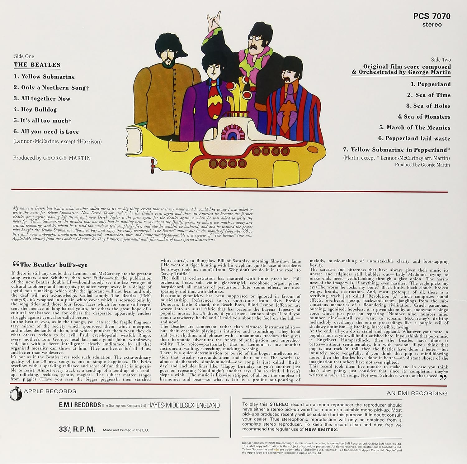 BEATLES - YELLOW SUBMARINE (remastered) LP - Slika 2