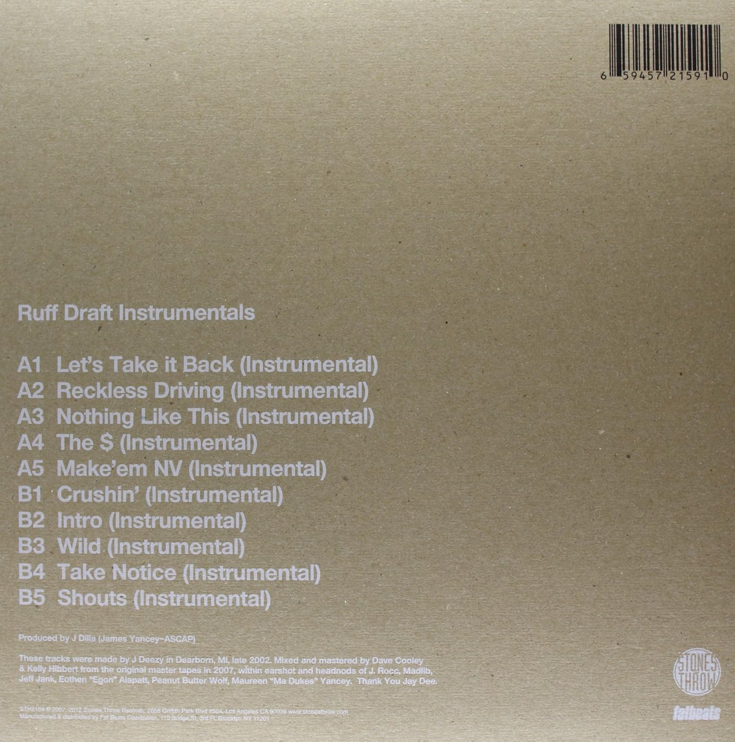 J DILLA - RUFF DRAFT BEATS 12EP - Slika 2