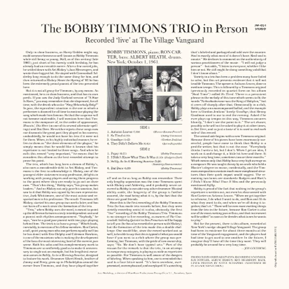 TIMMONS BOBBY - IN PERSON LP - Slika 2