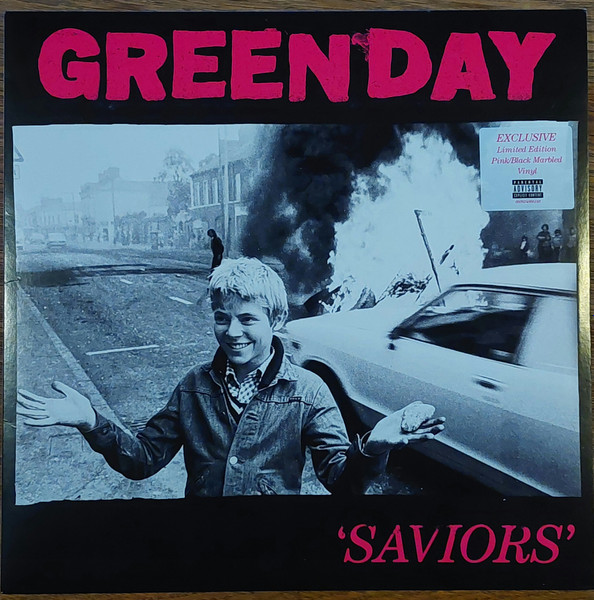 GREEN DAY - SAVIORS pink/black marbled vinyl LP