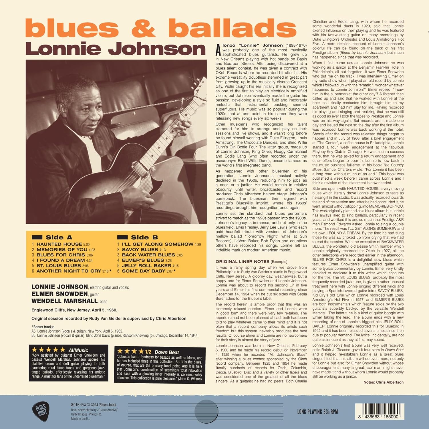 JOHNSON LONNIE - BLUES & BALLADS LP - Slika 2