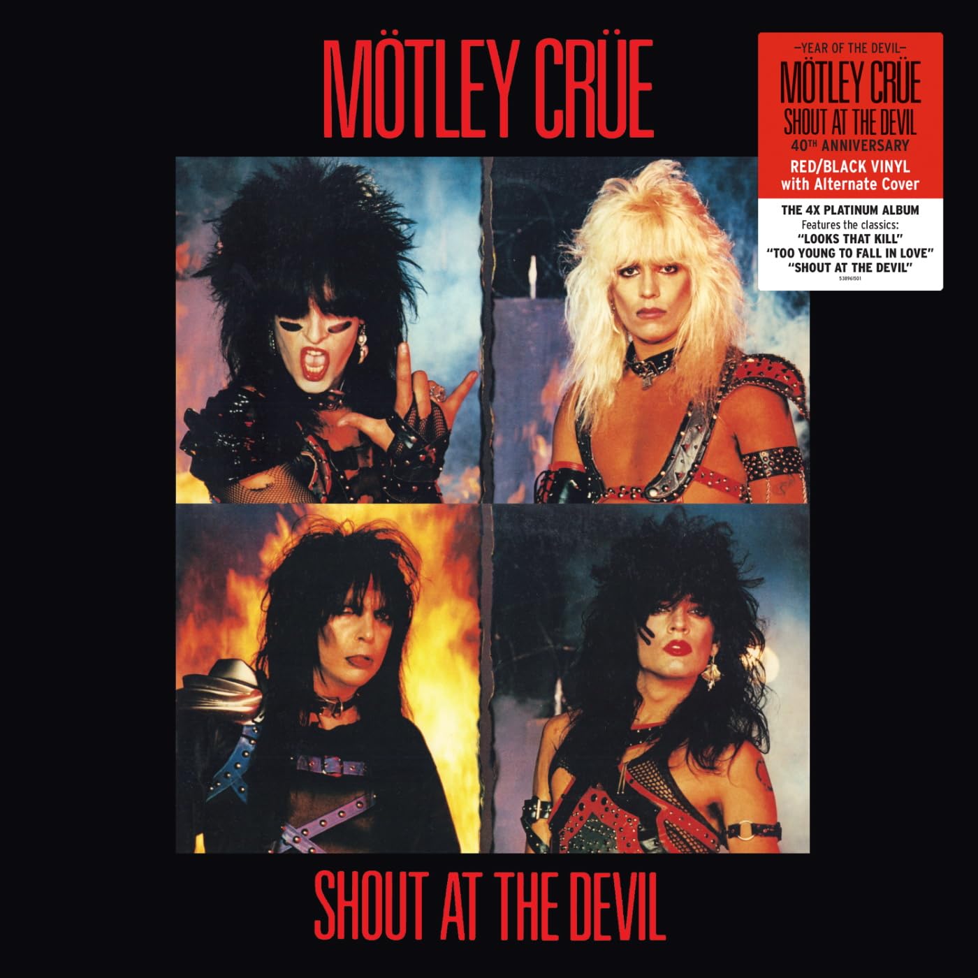 MOTLEY CRUE - SHOUT AT THE DEVIL red & black vinyl LP - Slika 2