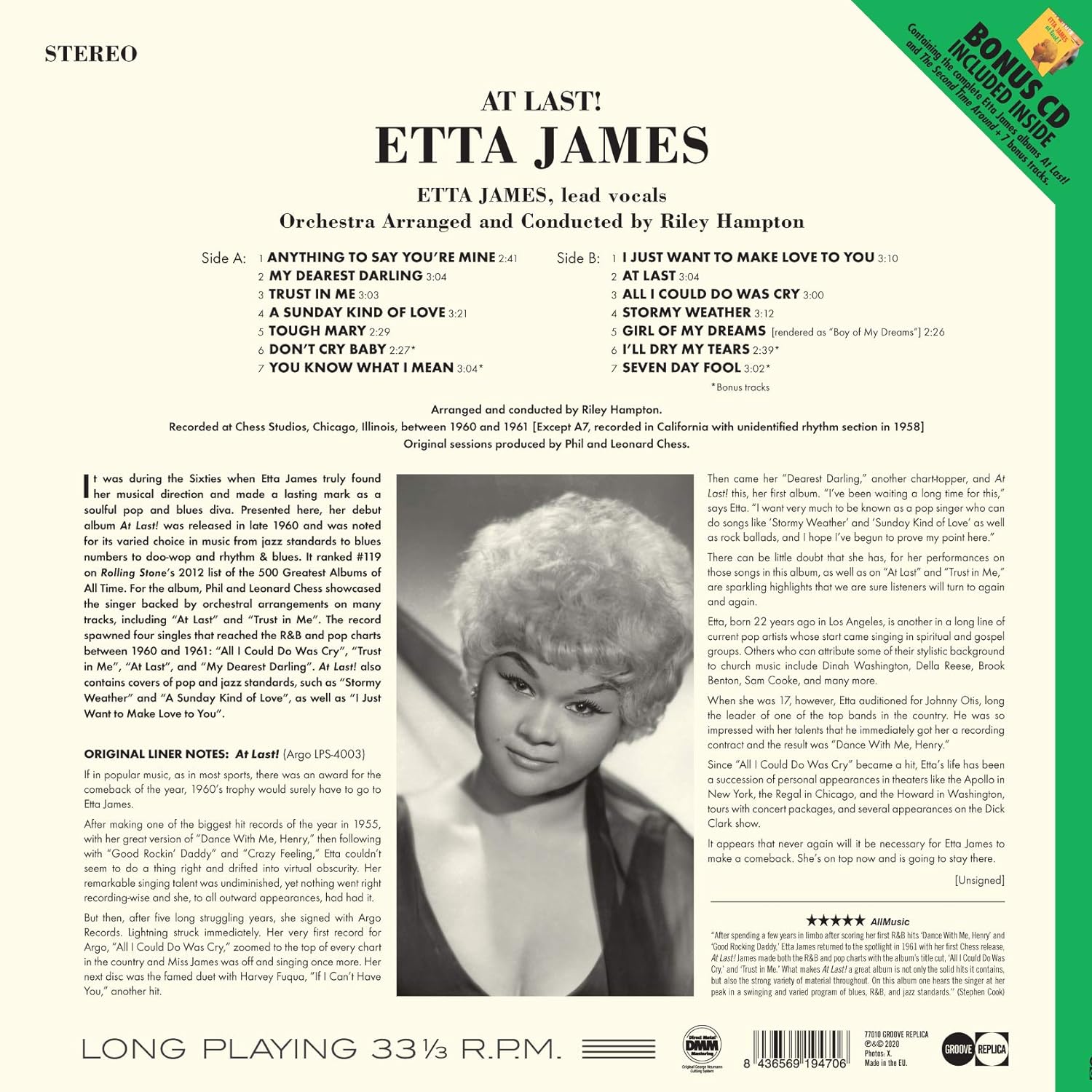 JAMES ETTA - AT LAST LP + CD - Slika 2