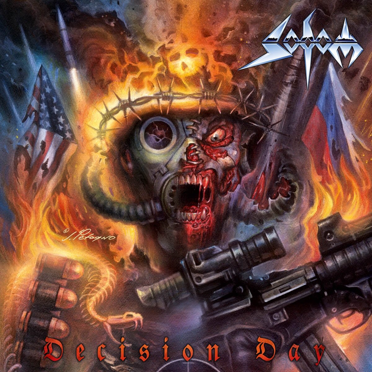 SODOM - DESICION DAY yellow with red marbled vinyl LP2