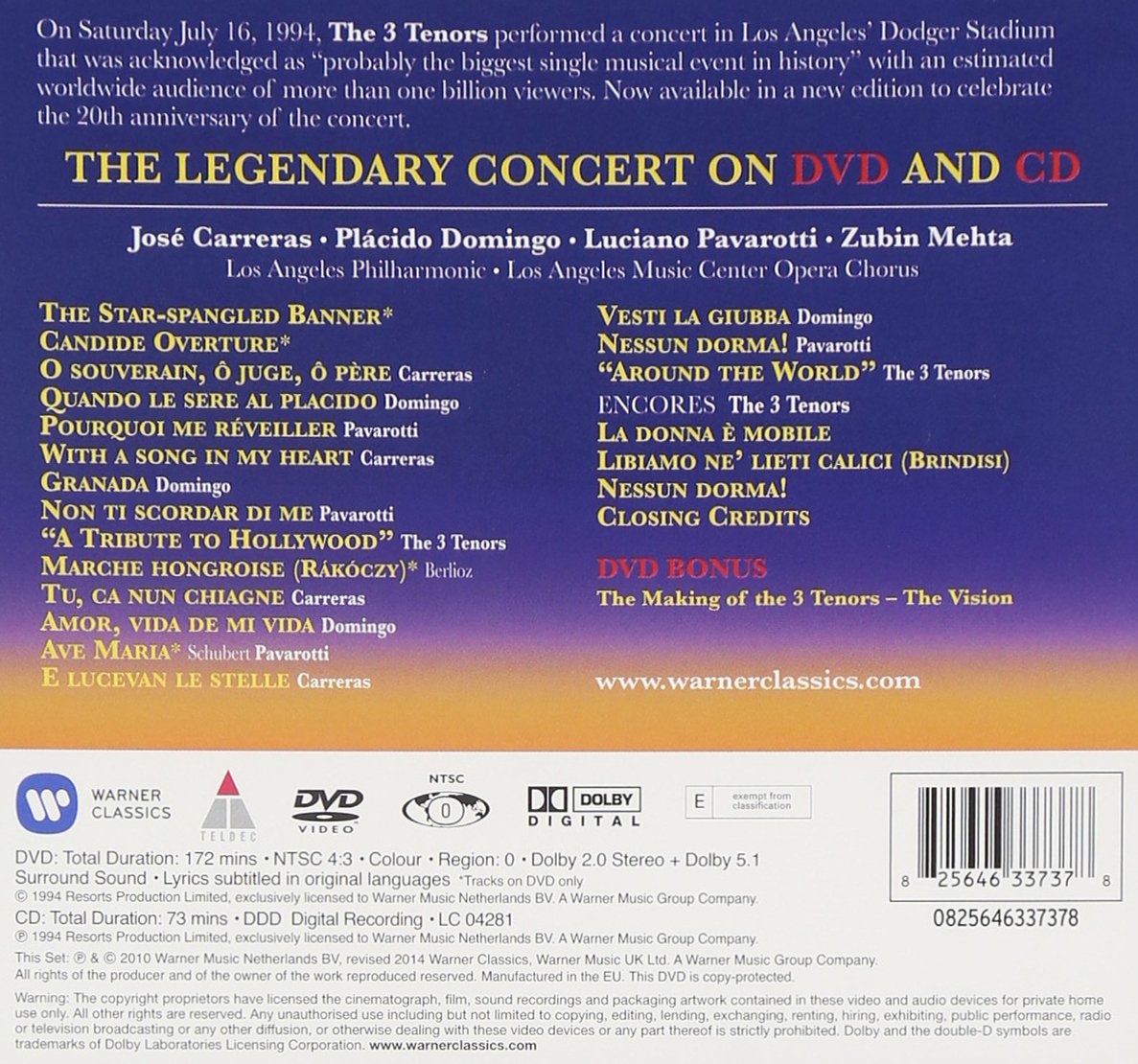 3 TENORS - 3 TENORS IN CONCERT 1994 CDVD - Slika 2