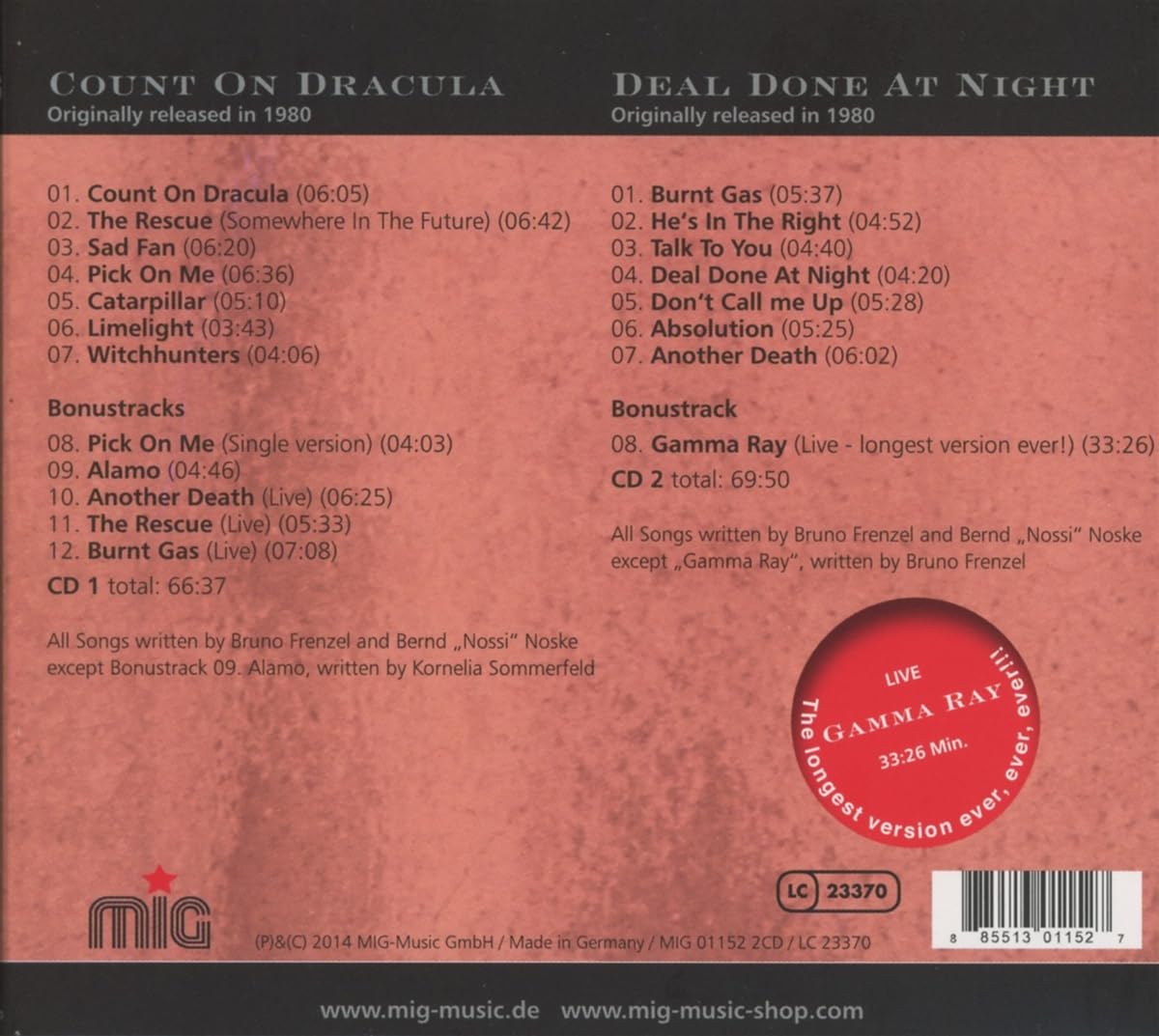 BIRTH CONTROL - COUNT ON DRACULA/DEAL DONE AT NIGHT CD2 - Slika 2
