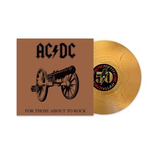 AC/DC - FOR THOSE ABOUT TO ROCK 50th anniversary gold vinyl LP