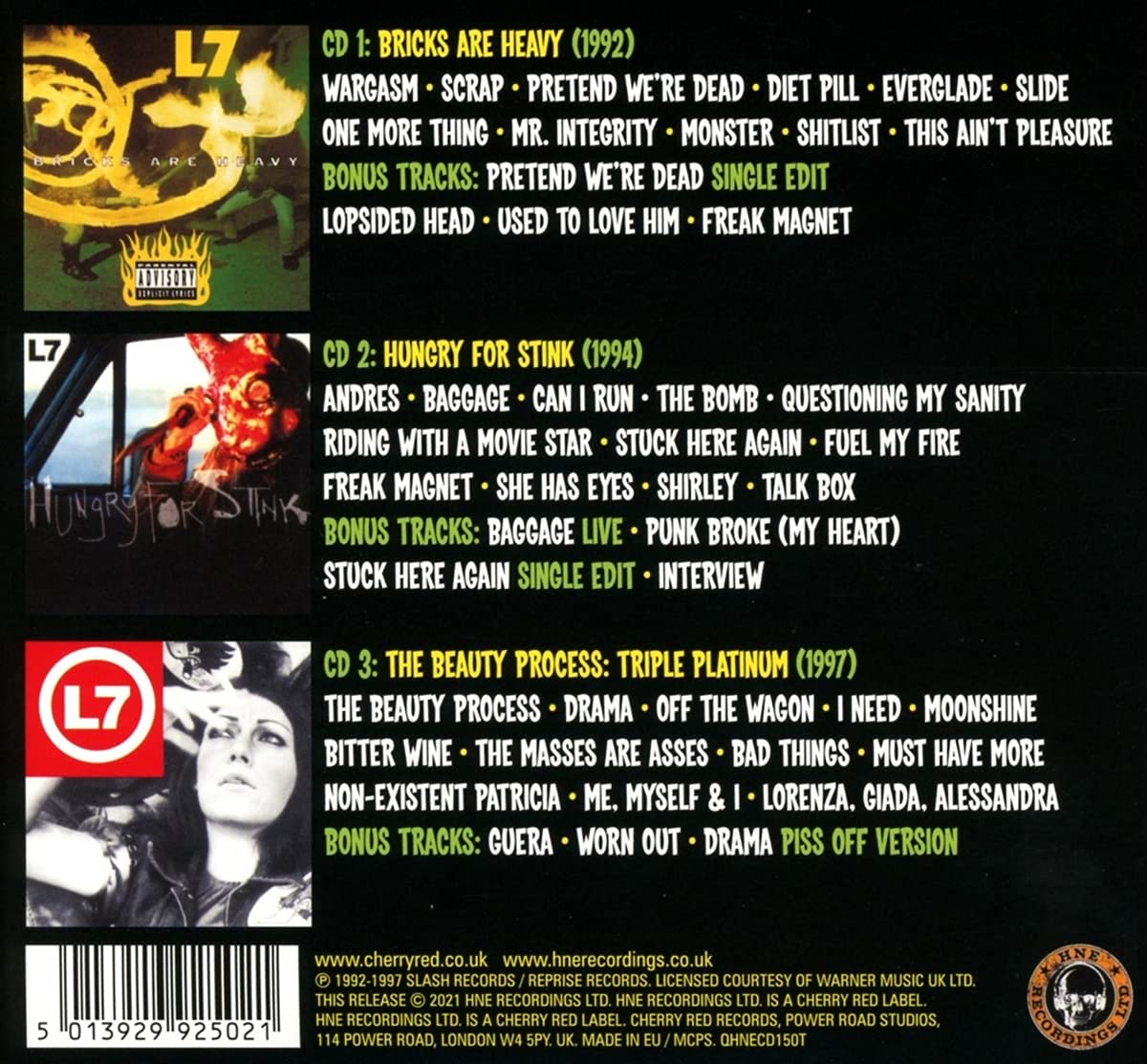 L7 - WARGASM THE SLASH YEARS 1992-1997 CD3 - Slika 2