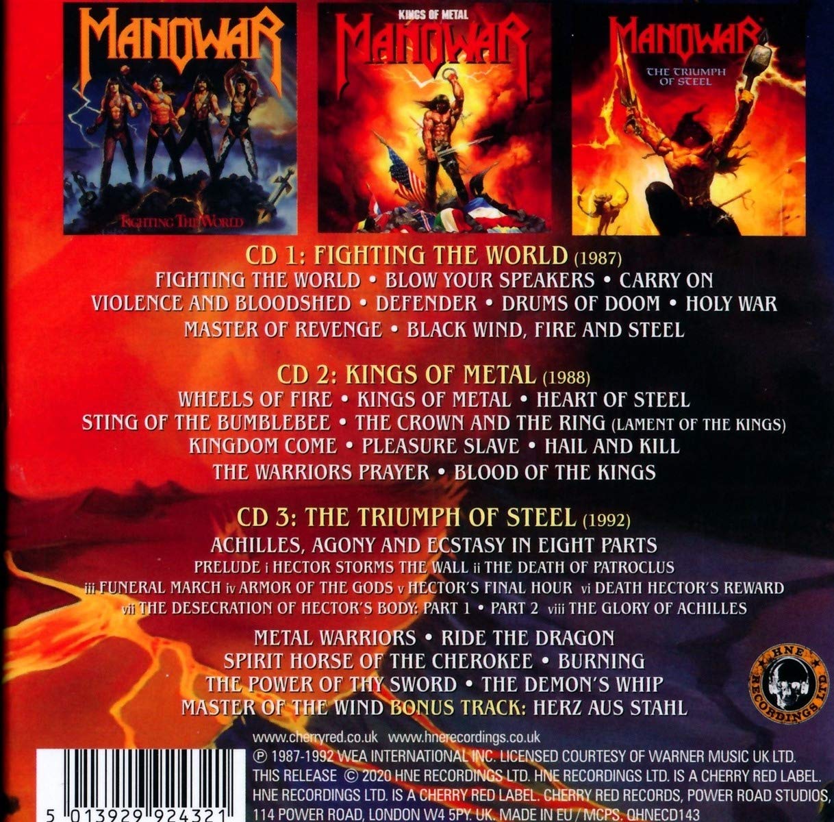 MANOWAR - BLACK WIND, FIRE & STEEL ATLANTIC ALBUMS 87-92 CD3 - Slika 2