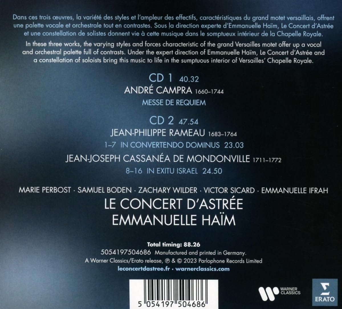 CAMPRA ANDRE - MESS DE REQUIEM CD2 - Slika 2