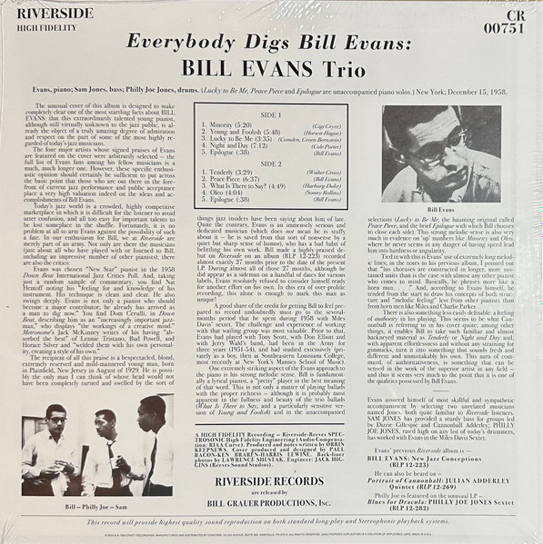 EVANS BILL - EVERYBODY DIGS l RSD 2024 ltd mono viny LP - Slika 2