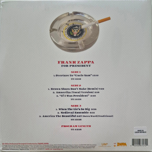 ZAPPA FRANK - FOR PRESIDENT RSD 2024 splatter vinyl LP2 - Slika 3