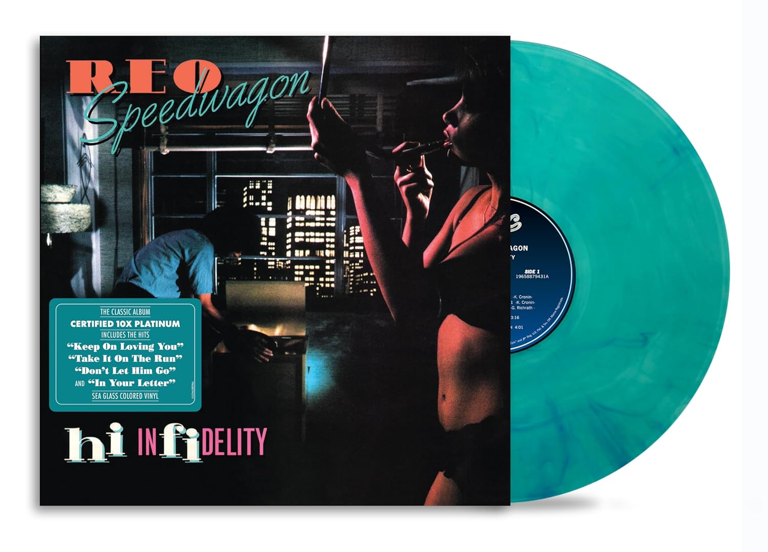 REO SPEEDWAGON - HI INFIDELITY sea glass coloured vinyl LP