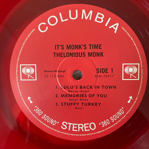 MONK THELONIOUS - IT'S MONK'S TIME translucent red vinyl LP - Slika 2