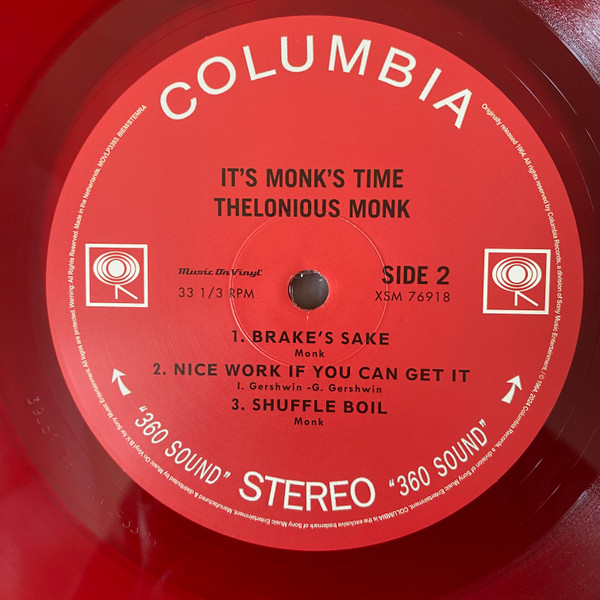 MONK THELONIOUS - IT'S MONK'S TIME translucent red vinyl LP - Slika 3