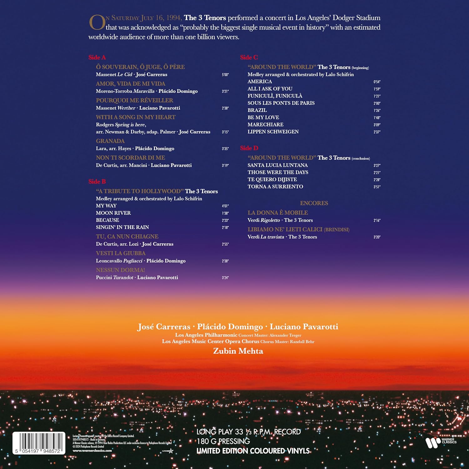 3 TENORS - 3 TENORS IN CONCERT L.A. 1994 LP2 - Slika 2