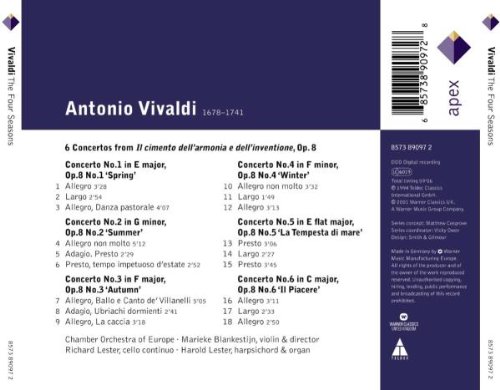VIVALDI/BLANSKETIJN - FOUR SEASONS CD - Slika 2