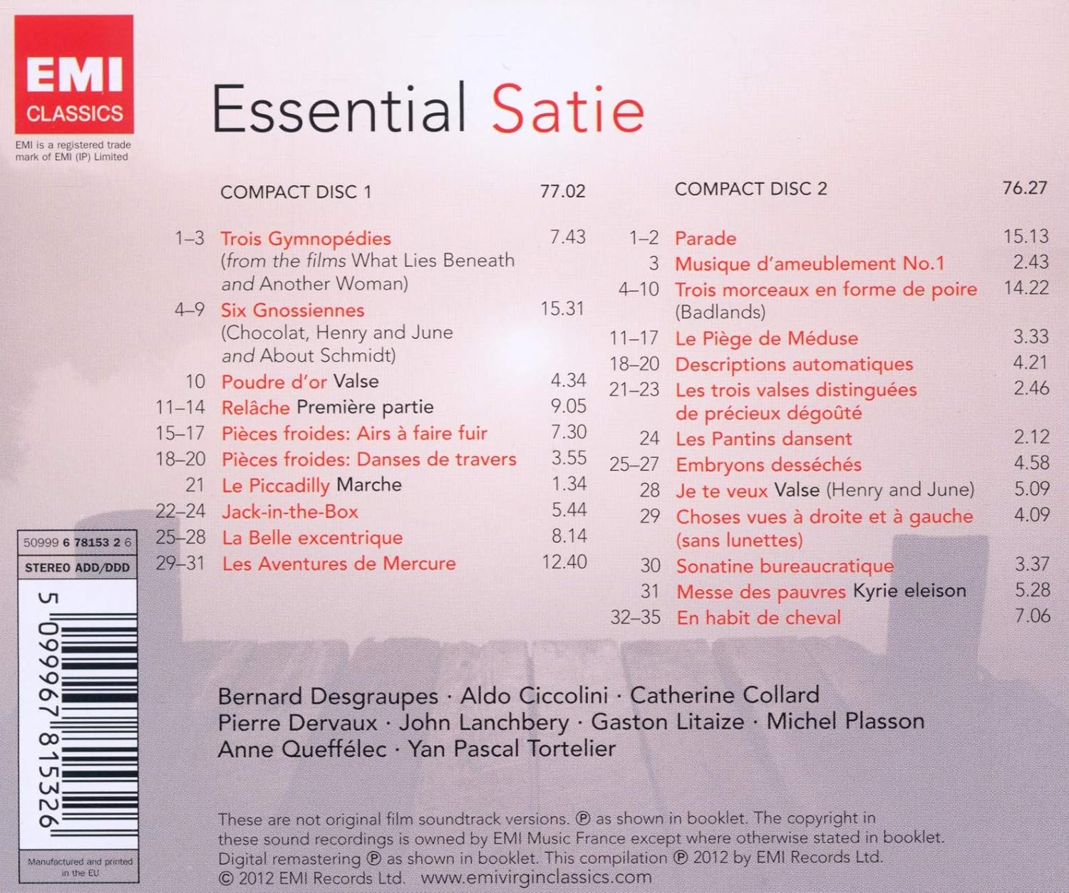 V.A. - ESSENTIAL SATIE CD2 - Slika 2
