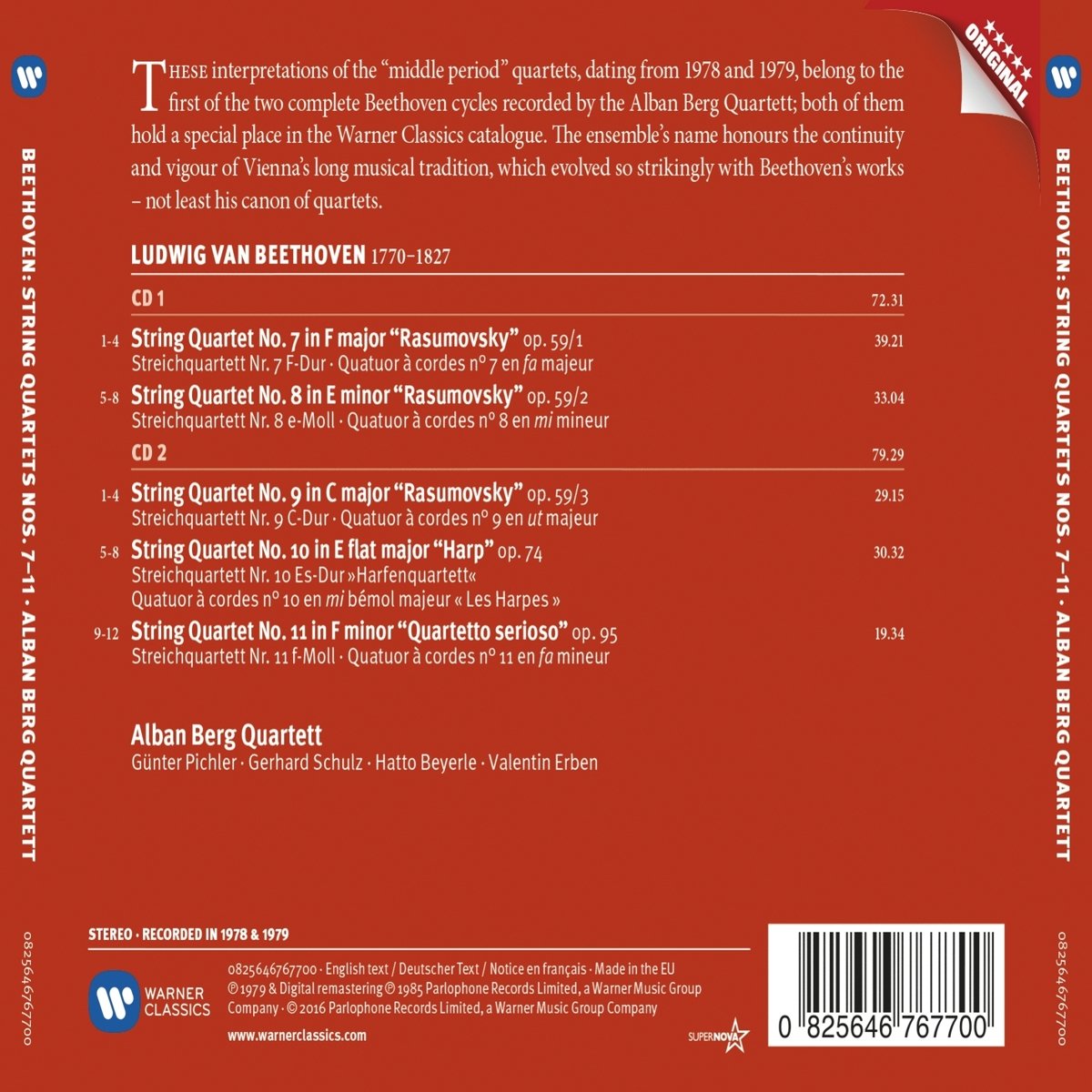 BEETHOVEN/ALBAN BERG QUARTET - 'MIDDLE PERIOD' STRING QUARTETS CD2 - Slika 2
