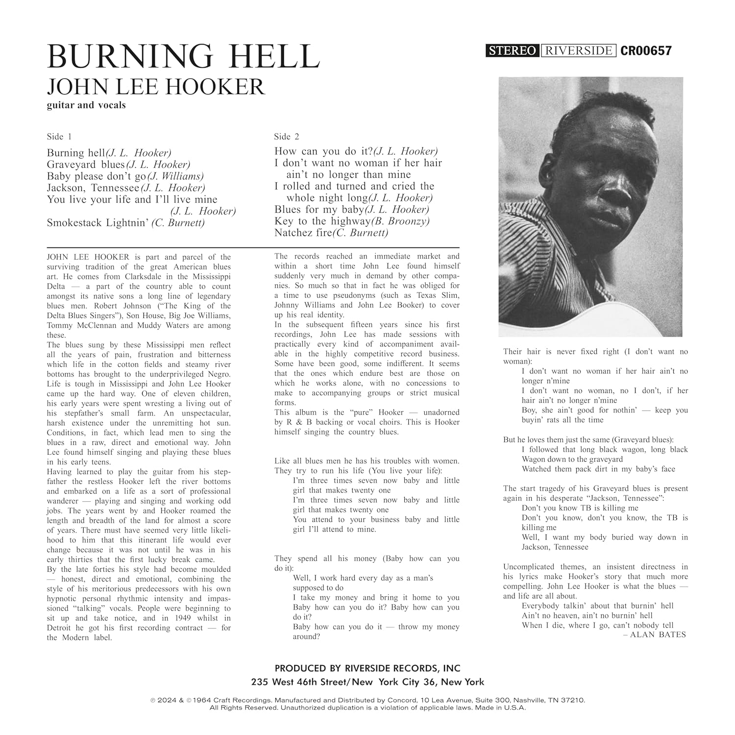 HOOKER JOHN LEE - BURNING HELL craft LP - Slika 2