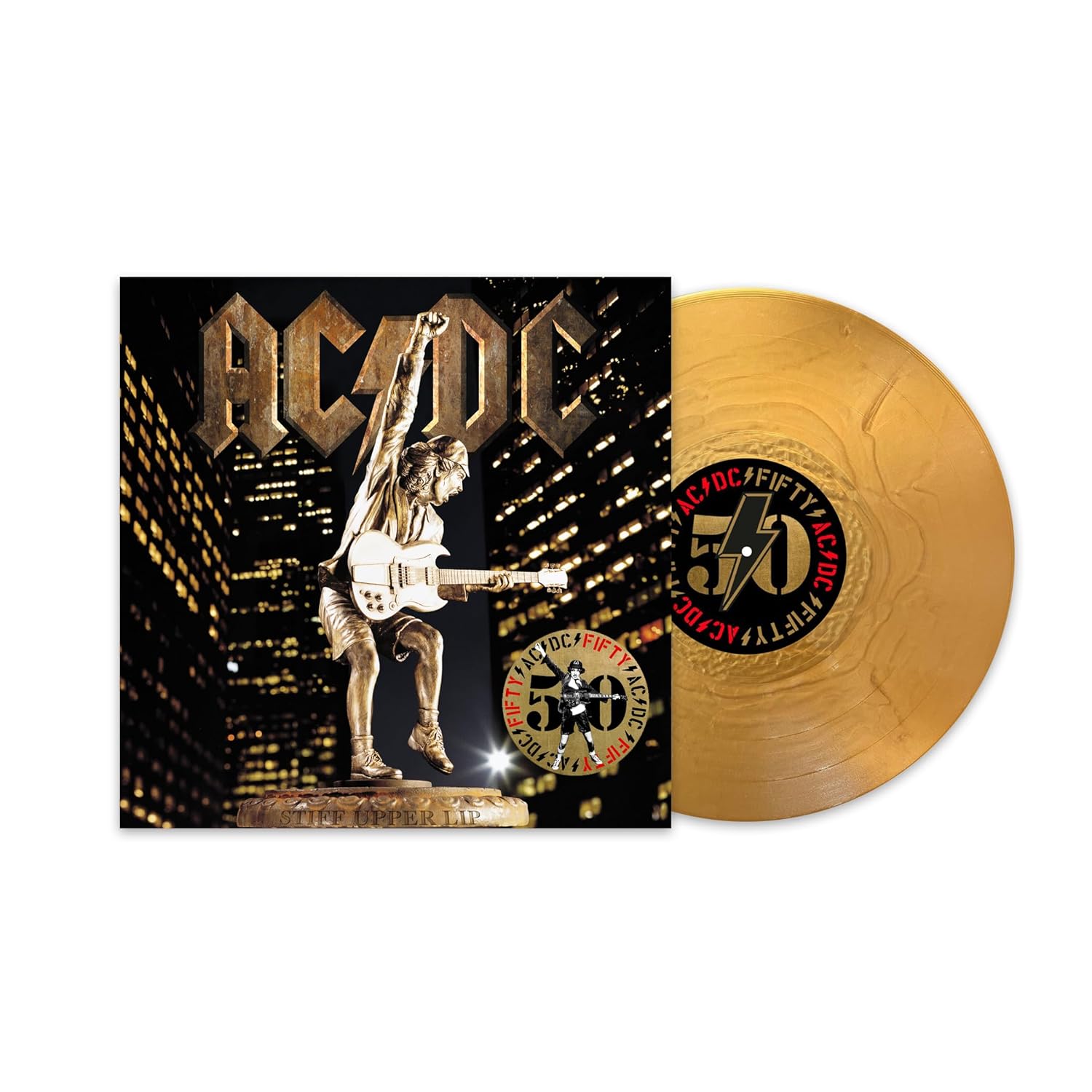 AC/DC - STIFF UPPER LIFT 50th anniversary gold vinyl LP