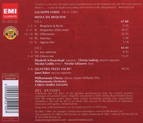 VERDI/GIULIANI - REQUIEM/QUATRO PEZZI SACRI CD2 - Slika 2