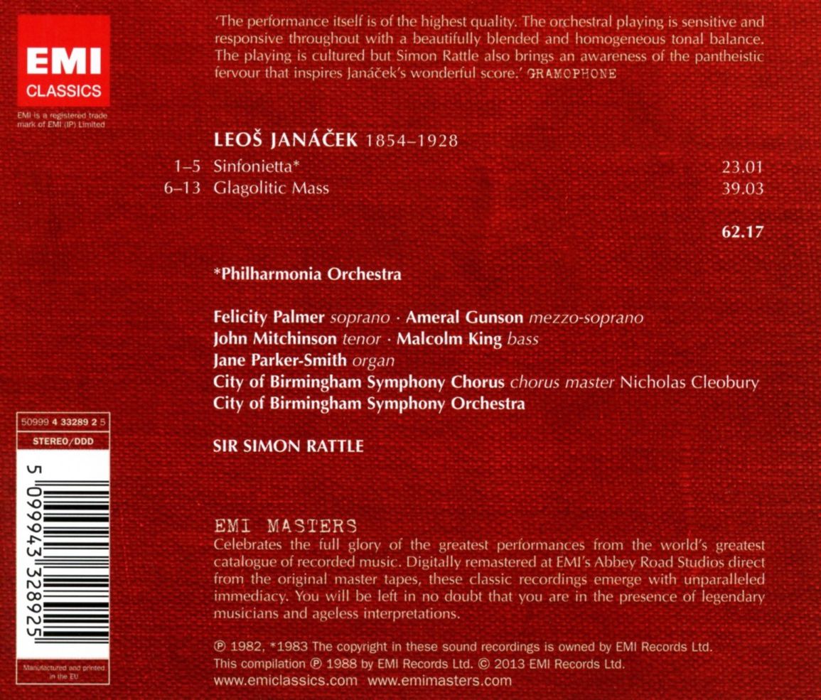 RATTLE SIMON - JANAČEK SINFONIETTA / GLAGOLITIC MASS CD - Slika 2