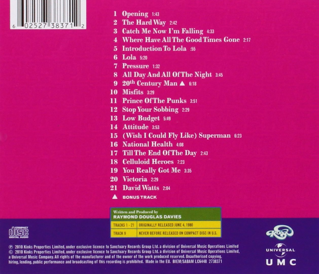 KINKS - ONE FO THE ROAD CD - Slika 2