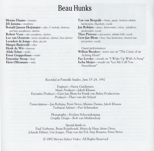 BEAU HUNKS - PLAYS THE ORIGINAL LAUREL & HARDY MUSIC VOL 1 CD - Slika 2