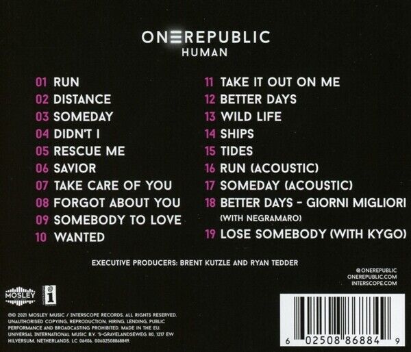 ONE REPUBLIC - HUMAN deluxe version CD - Slika 2