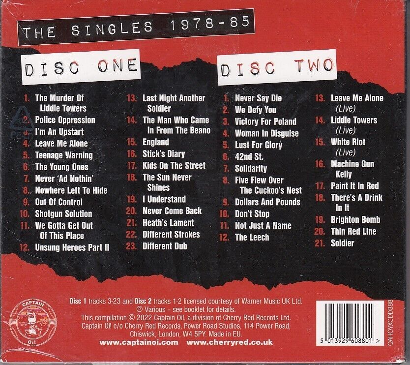 ANGELIC UPSTARTS - SINGLES 1978-1985 CD2 - Slika 2