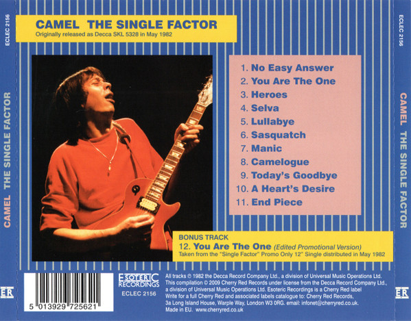 CAMEL - SINGLE FACTOR CD - Slika 2