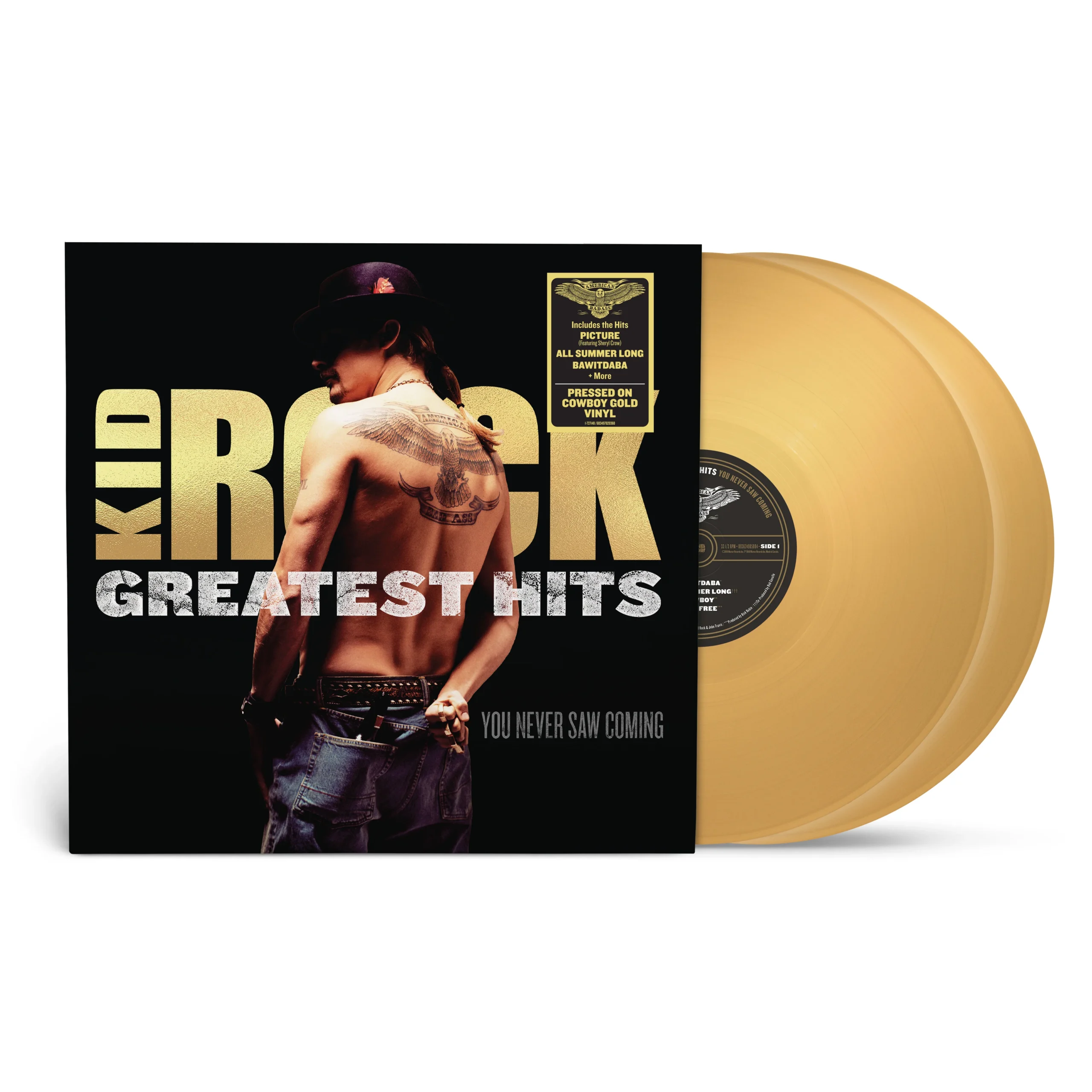 KID ROCK - GREATEST HITS: YOU NEVER SAW COMING cowboy gold vinyl LP2
