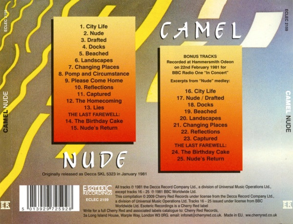 CAMEL - NUDE CD - Slika 2