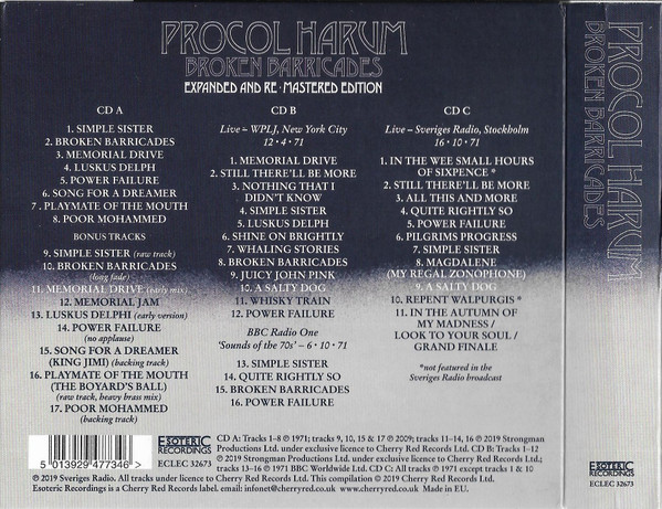 PROCOL HARUM - BROKEN BARRICADES CD3 - Slika 2
