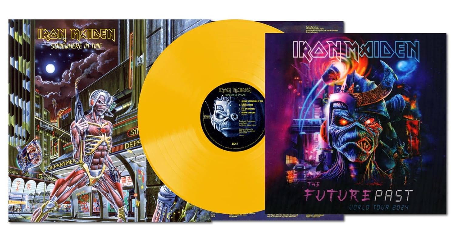IRON MAIDEN - SOMEWHERE IN TIME LP ("LIMITED Yellow Vinyl and 3D Future Past Tour Print")