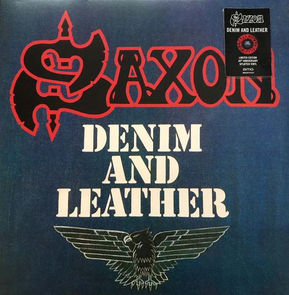 SAXON - DENIM AND LEATHER ltd splatter vinyl LP