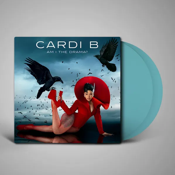 CARDI B - AM I THE DRAMA? baby blue vinyl signed LP2