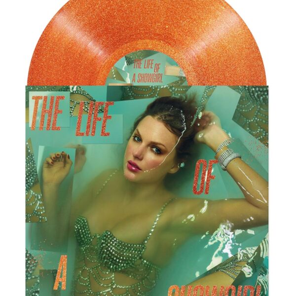 Taylor Swift -  The Life of a Showgirl: Sweat and Vanilla Perfume Portofino Orange Glitter LP Colour vinyl