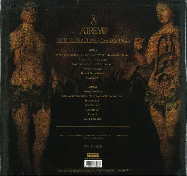 ATREYU - CONGREGATION OF THE DAMNED gold vinyl LP - Slika 3
