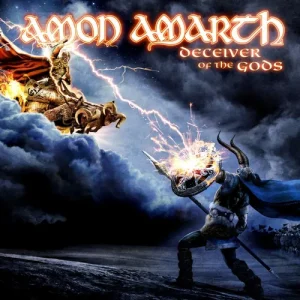 AMON AMARTH - DECEIVER OF THE GODS beige red marbled vinyl LP