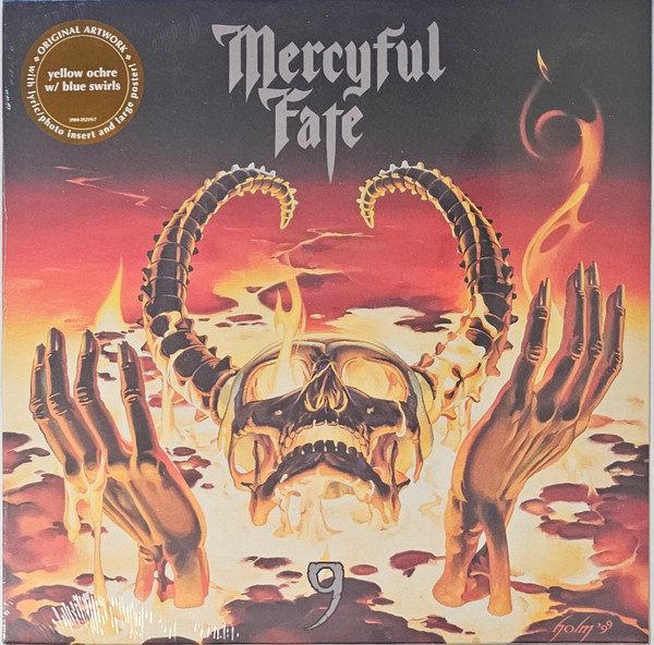 MERCYFUL FATE - 9 yellow ochre blue swirls vinyl LP