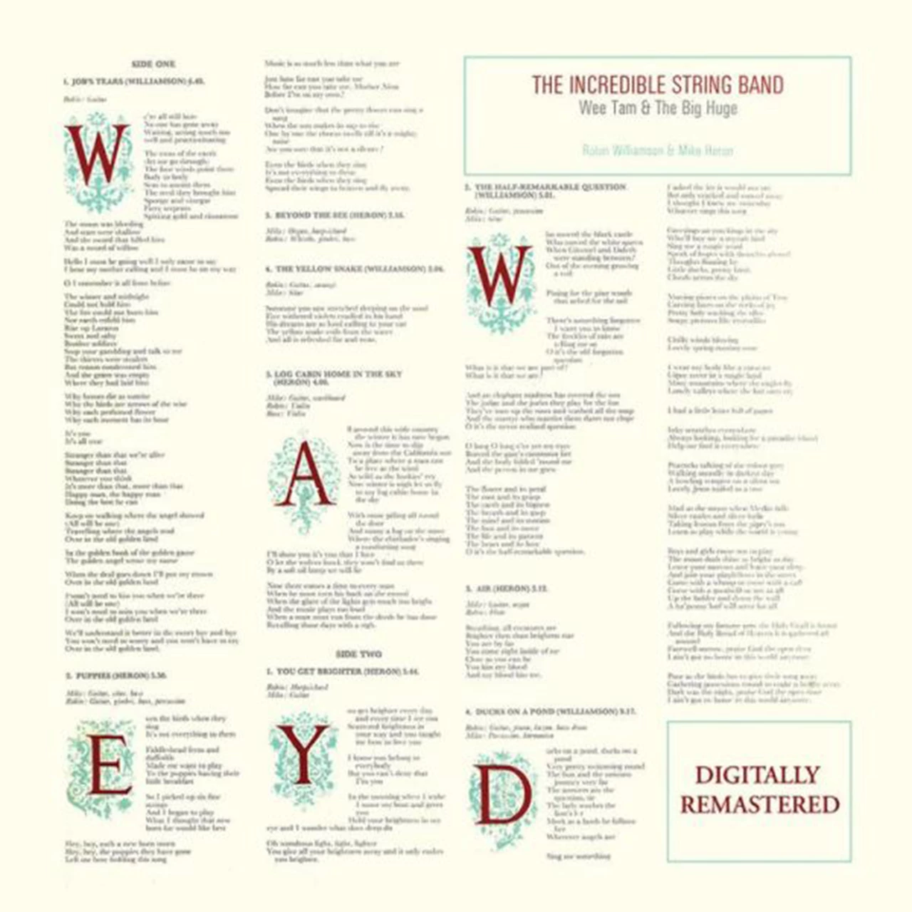 INCREDIBLE STRING BAND - WEE TAM / BIG HUGE CD2