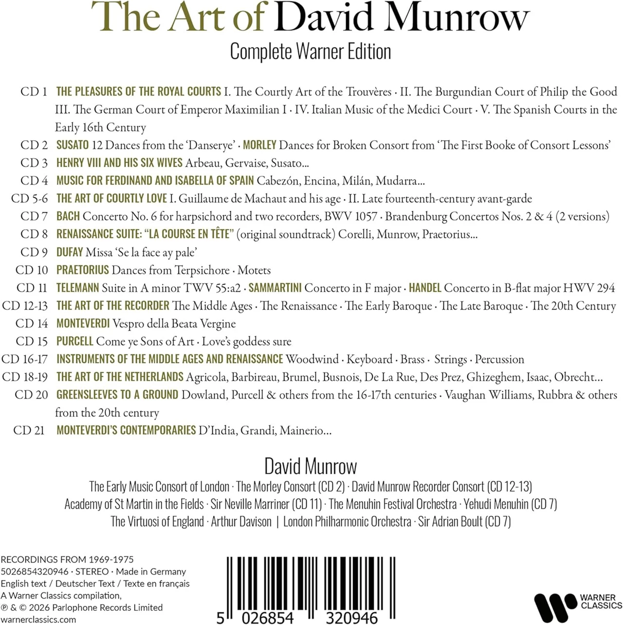 MUNROW DAVID - ART OF DAVID MUNROW CD21 - Slika 2